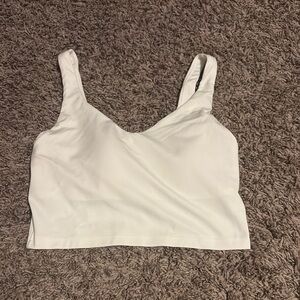 Aerie White Sleeveless Fitted Crop Tank Top
